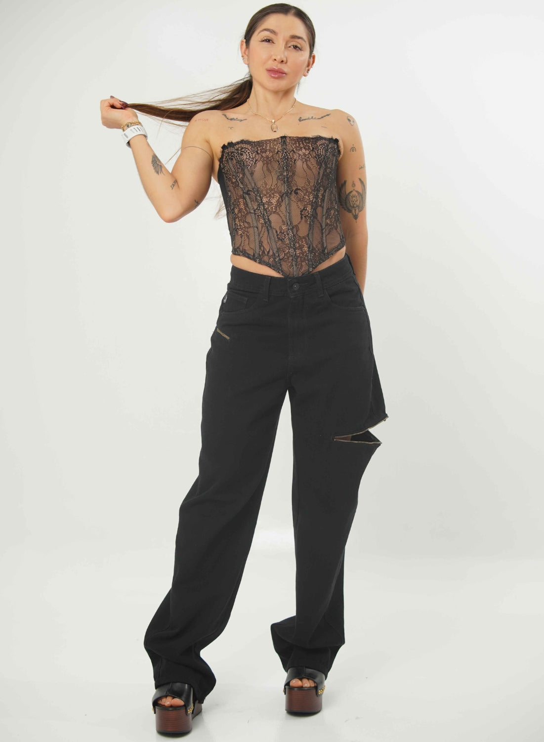  Women's Mid Waist Baggy Alien Jeans