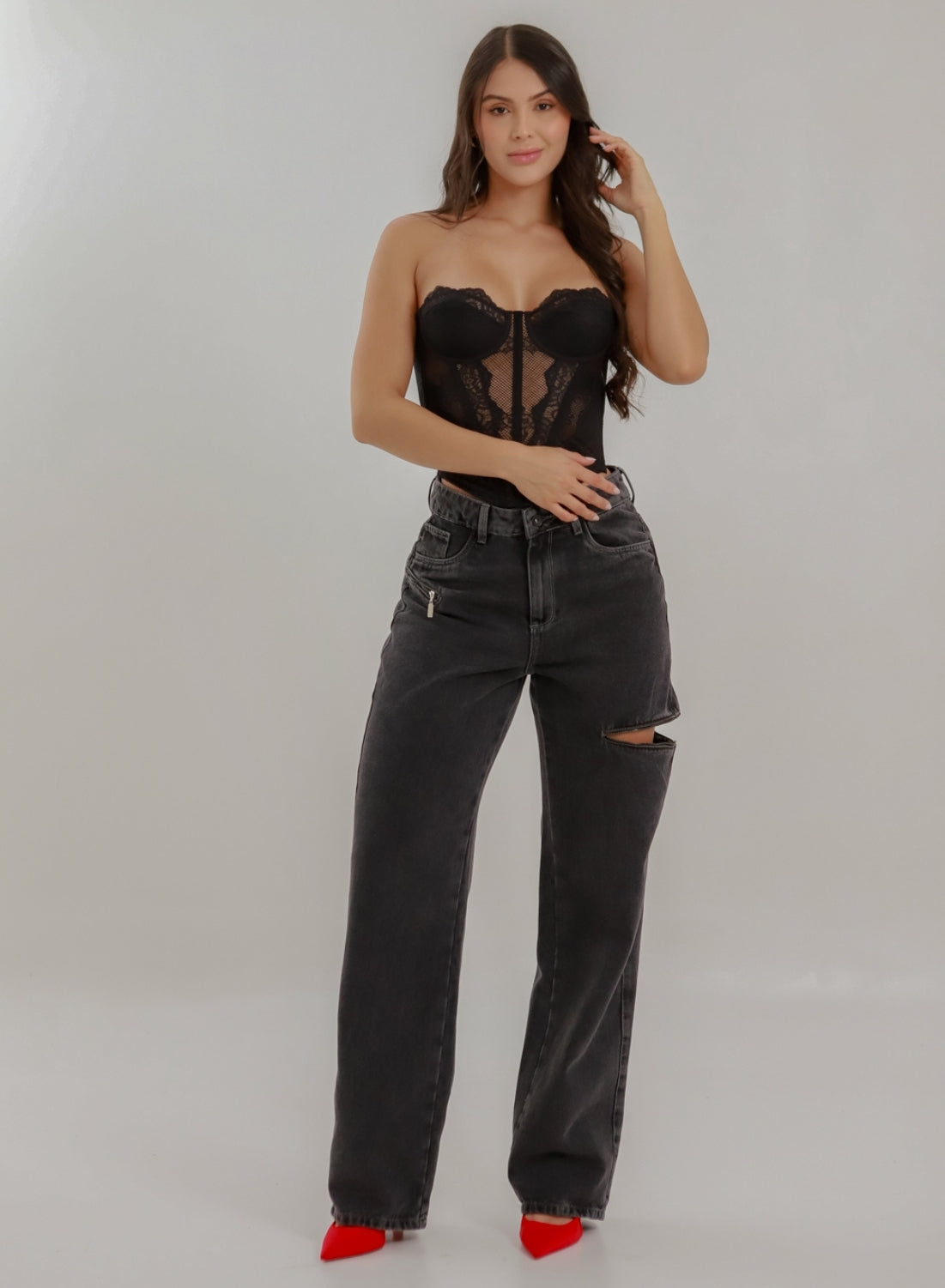  Women's Mid Waist Baggy Jeans