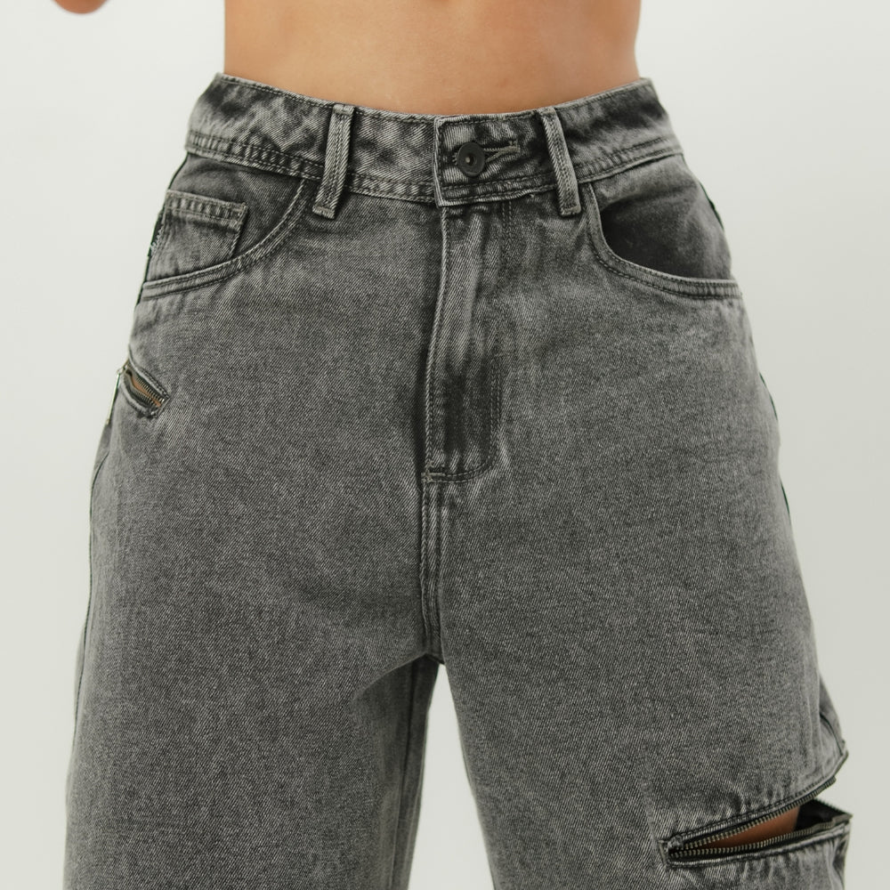 
                      
                        Women's Mid Waist Baggy Gray Alien Jeans
                      
                    