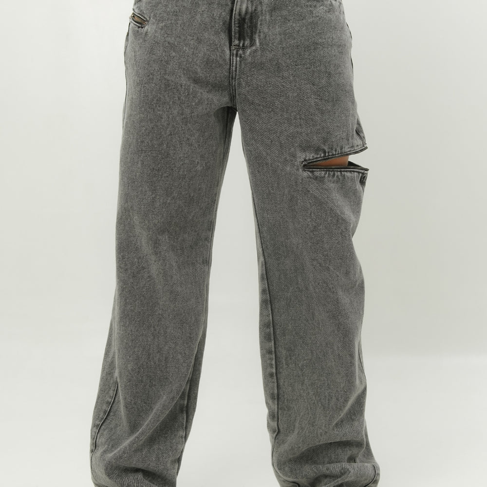 
                      
                        Women's Mid Waist Baggy Gray Alien Jeans
                      
                    
