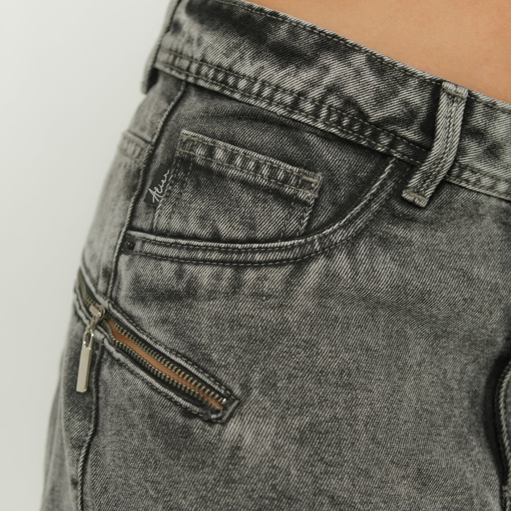 
                      
                        Women's Mid Waist Baggy Gray Alien Jeans
                      
                    