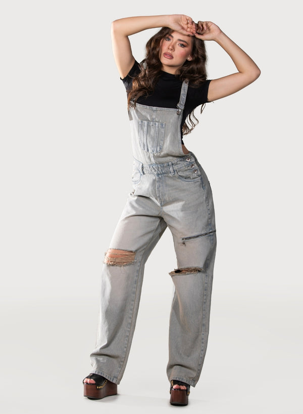 Women's Denim OVerall distressed dirty denim alien jeans colombia