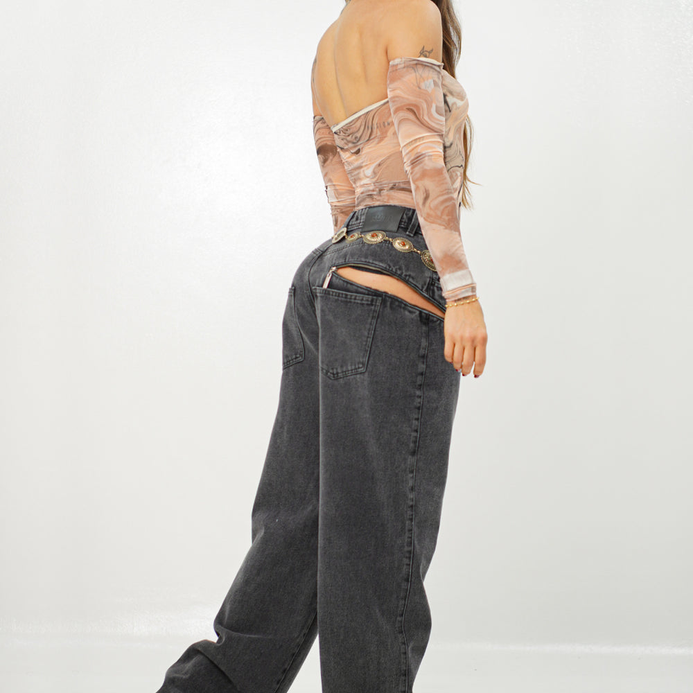 
                      
                        Women's Mid Waist Baggy Alien Jeans Dark Gray
                      
                    