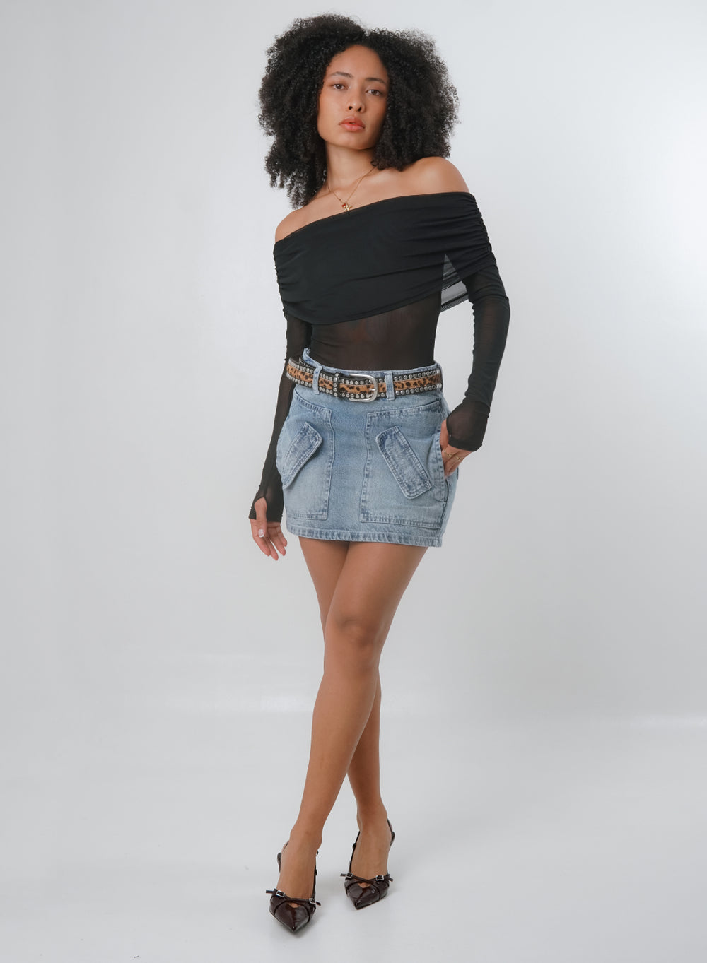 Women's Denim Mini Skirt alien jeans