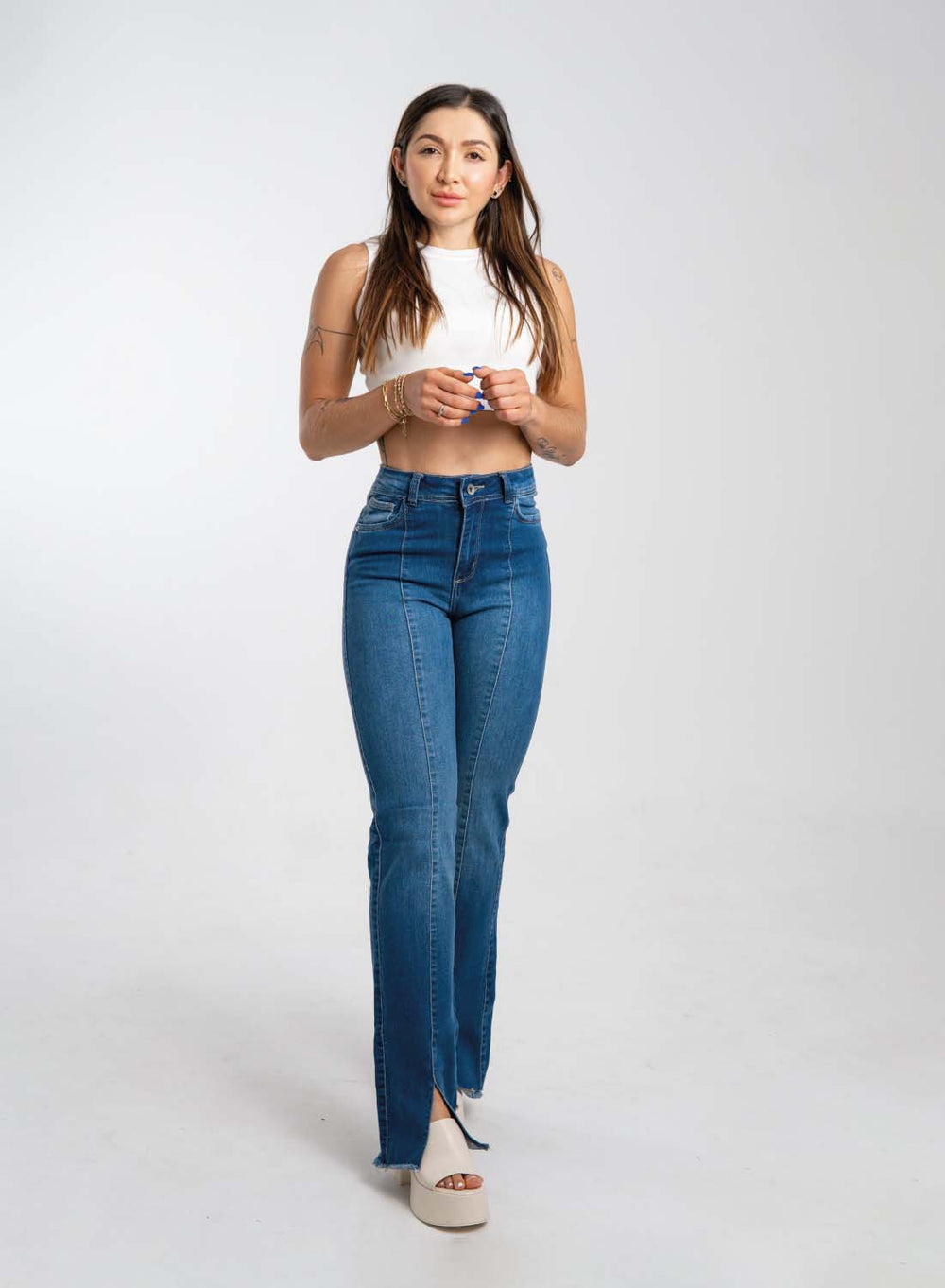 High Rise Straight Jeans 