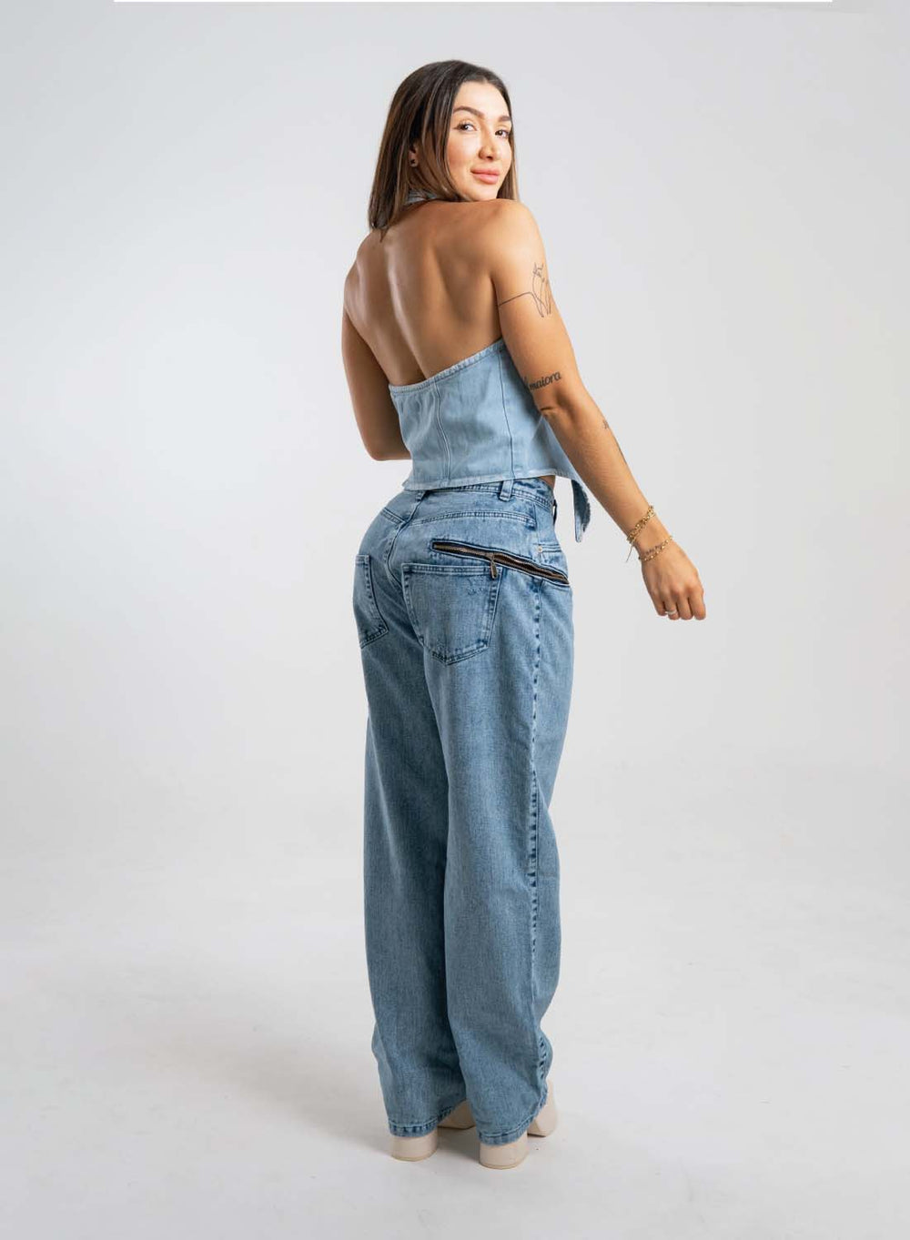 Mid Waist Baggy Jeans