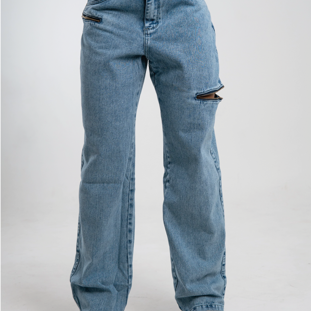 Mid Waist Baggy Jeans