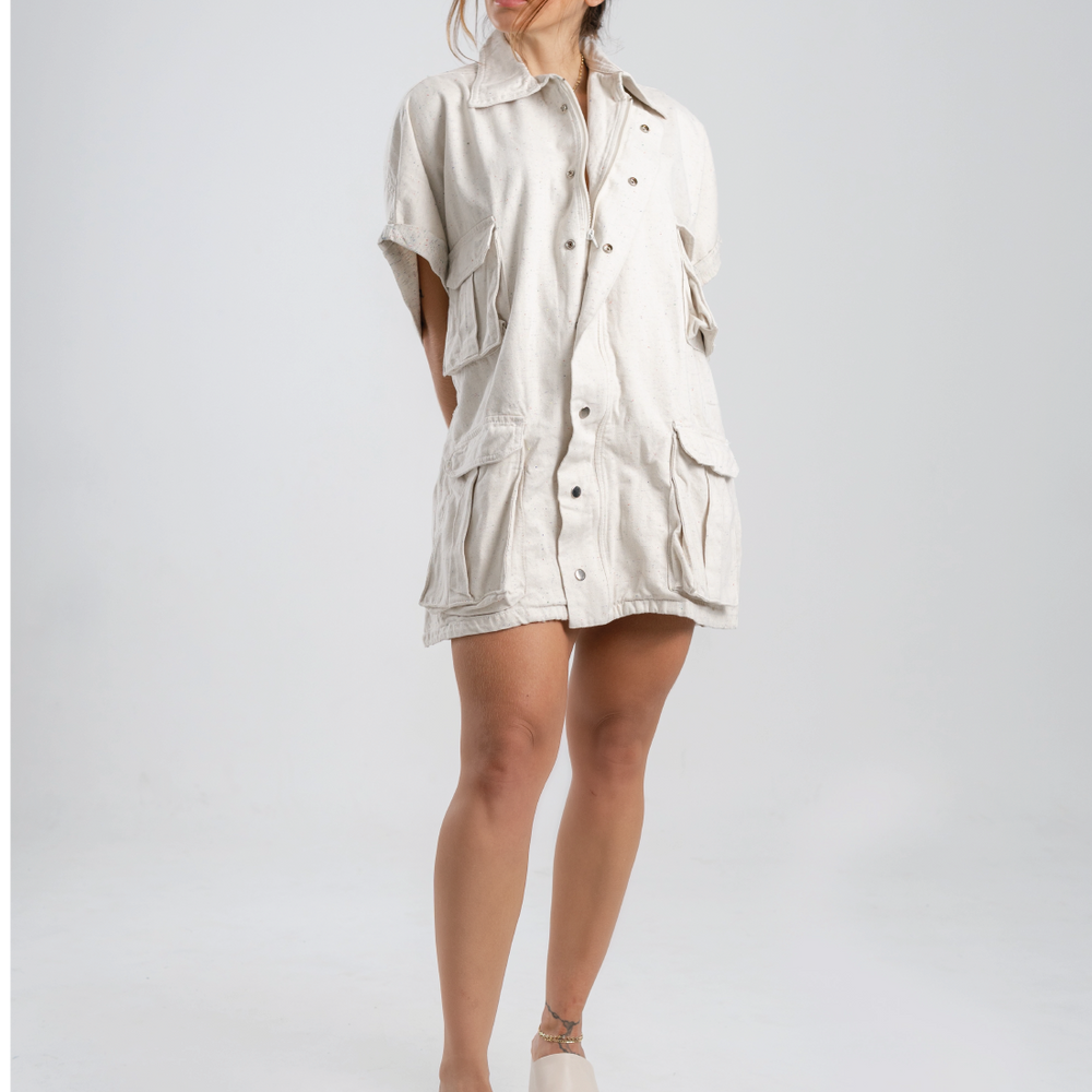 
                      
                        Cargo Oversized Shirt Dress
                      
                    