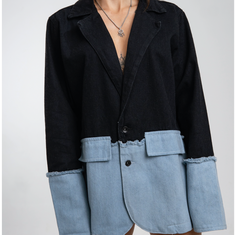 
                      
                        Women's Oversized Denim Blazer
                      
                    