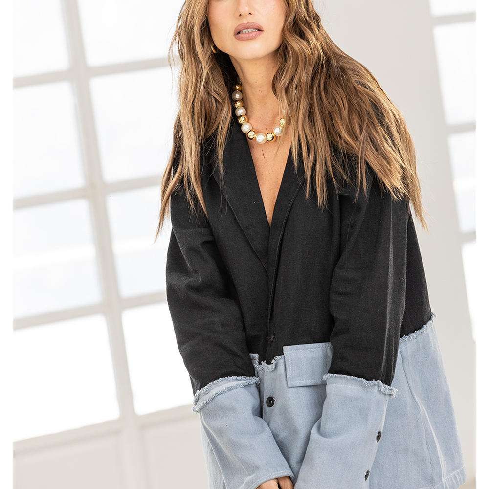 
                      
                        Women's Oversized Denim Blazer
                      
                    