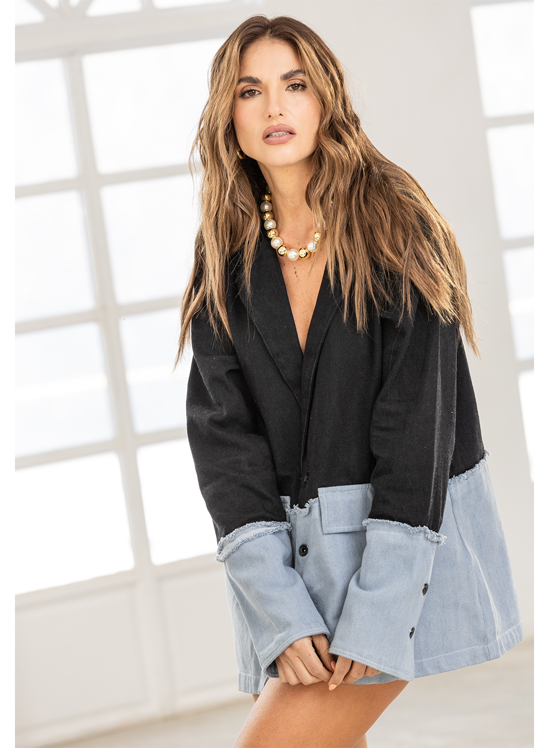 Women's Oversized Denim Blazer