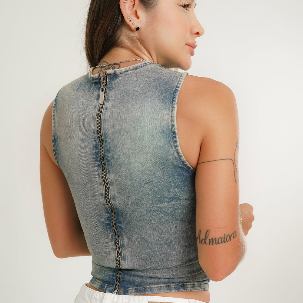 
                      
                        Denim Tank Top
                      
                    