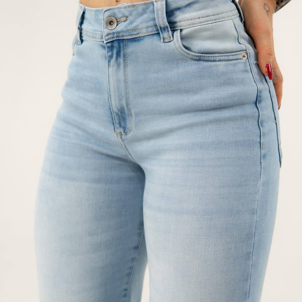 Women's Light Blue Mom Flare Jeans
