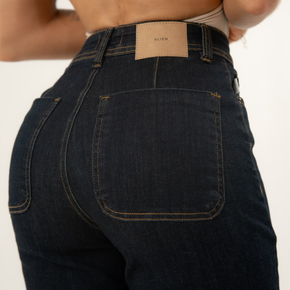 
                      
                        Women's Classic Mom Flare Jeans dark blue alien jeans
                      
                    
