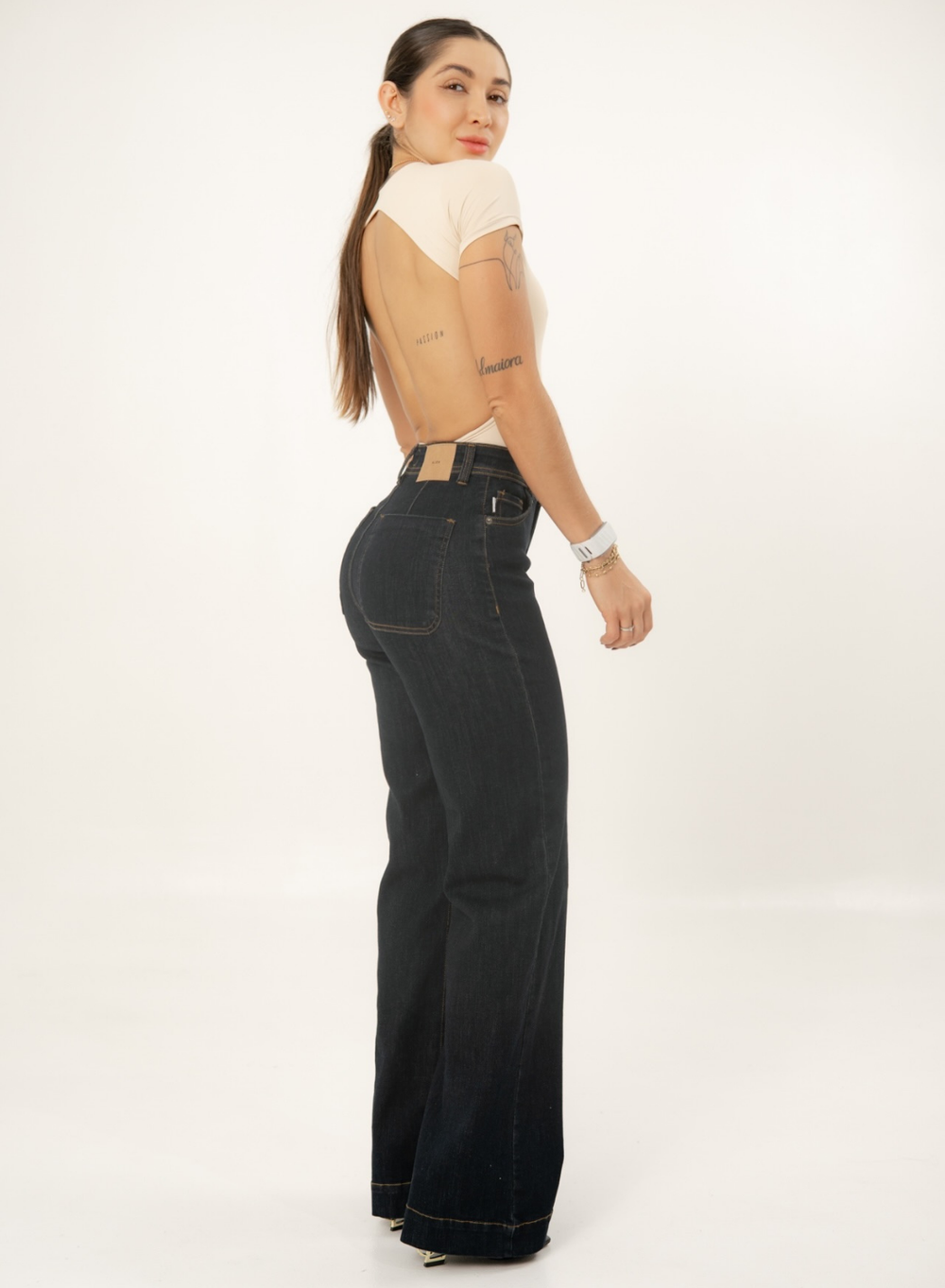 Women's Classic Mom Flare Jeans black alien jeans
