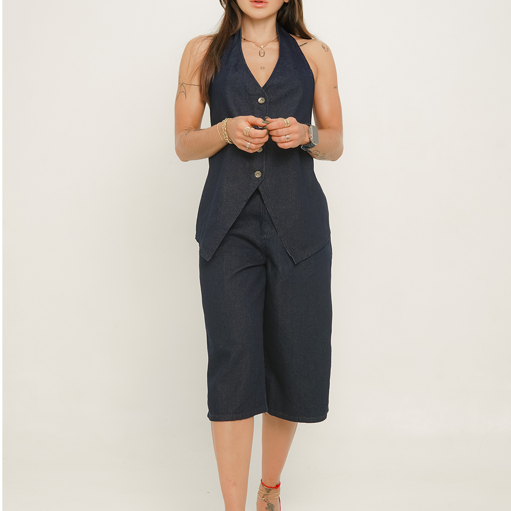 LONG DENIM VEST