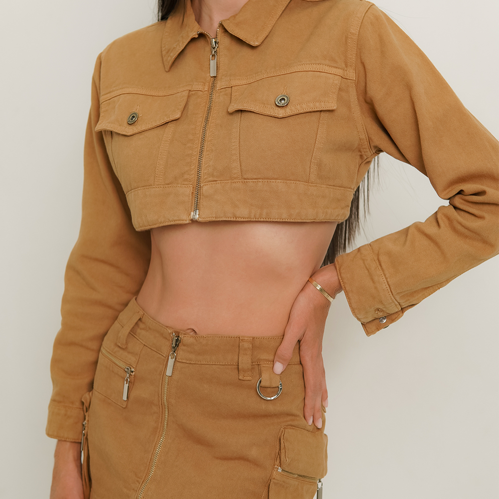 
                      
                        DENIM CROPPED JACKET
                      
                    