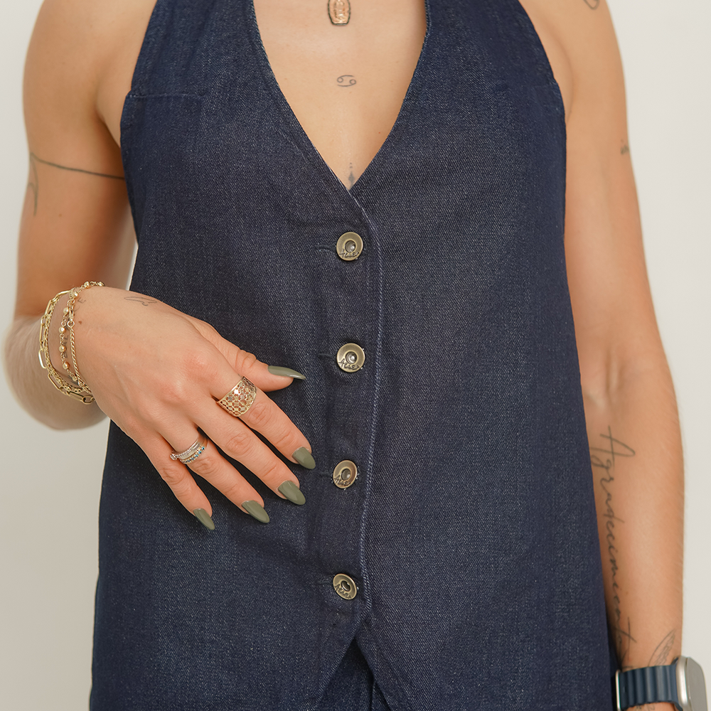 
                      
                        LONG DENIM VEST
                      
                    