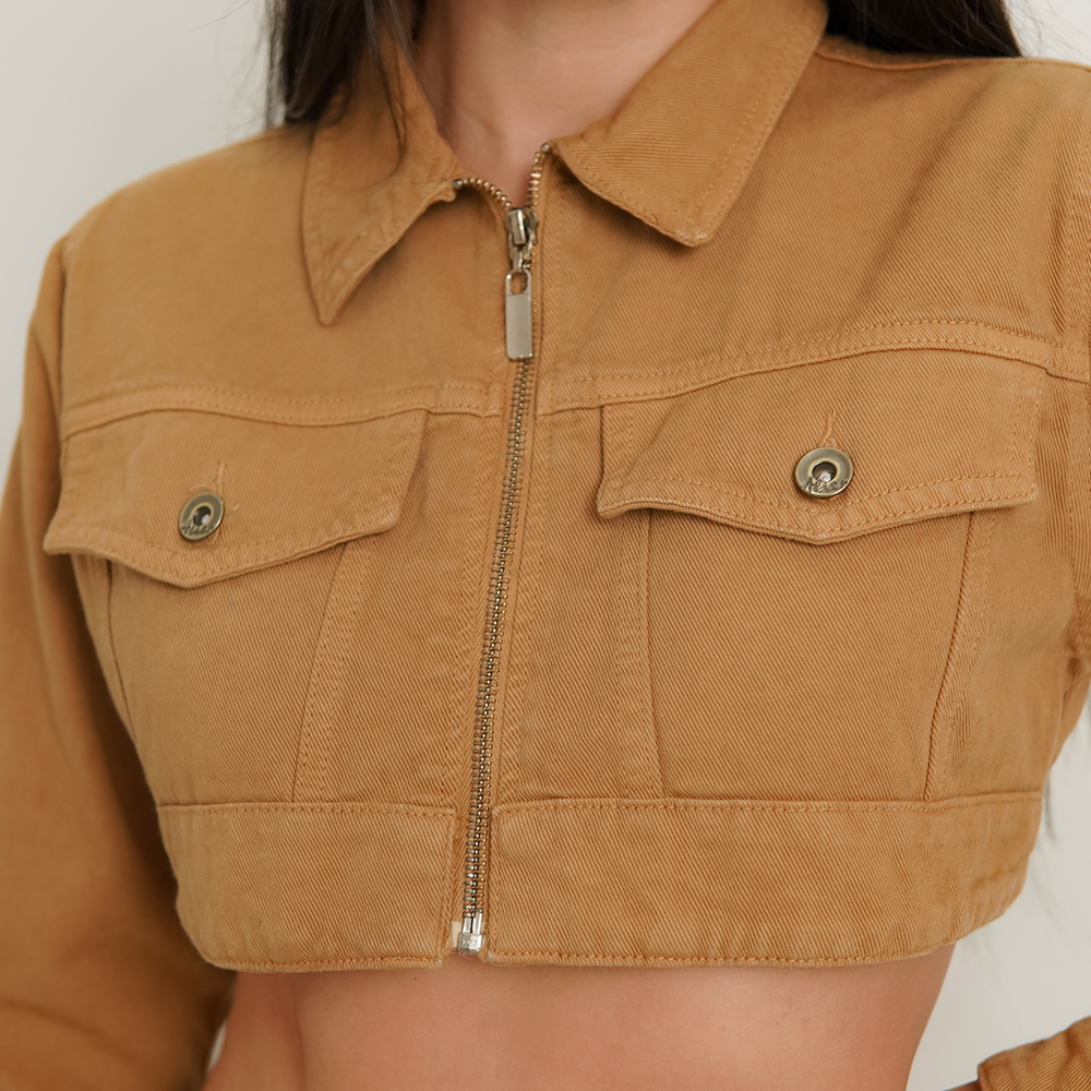 
                      
                        DENIM CROPPED JACKET BROWN
                      
                    