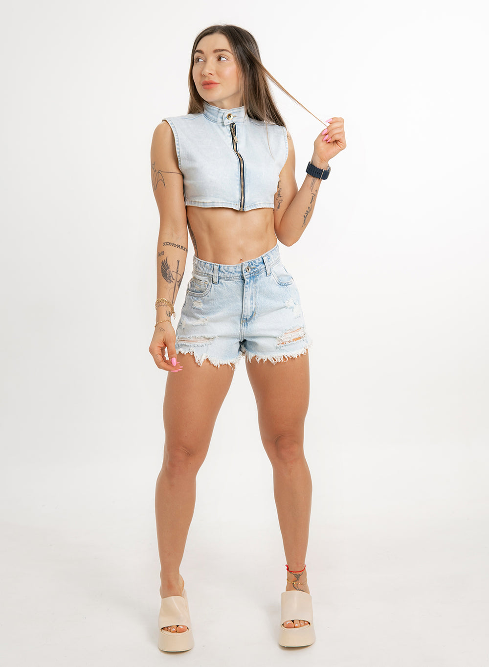 High Rise Mini Shorts
