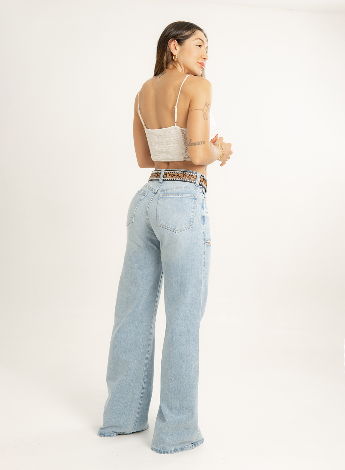 Women's Mid Waist Straight Jeans