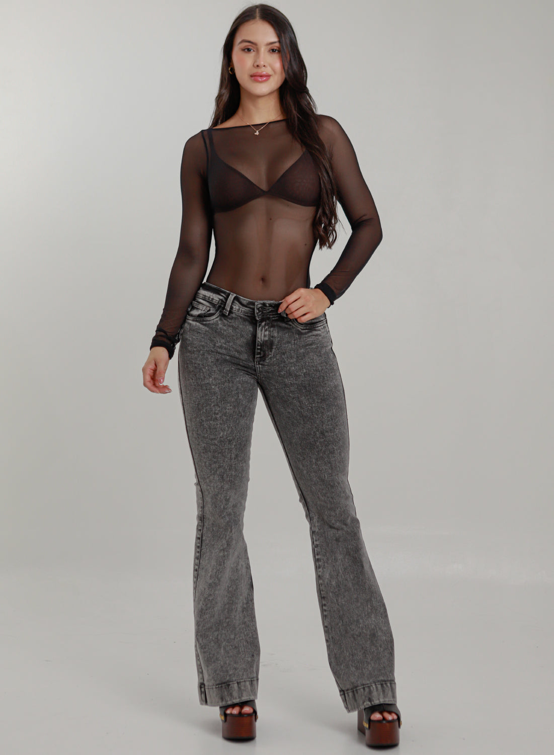 Women's Low Rise Bootcut ALIEN Jeans colombia gray