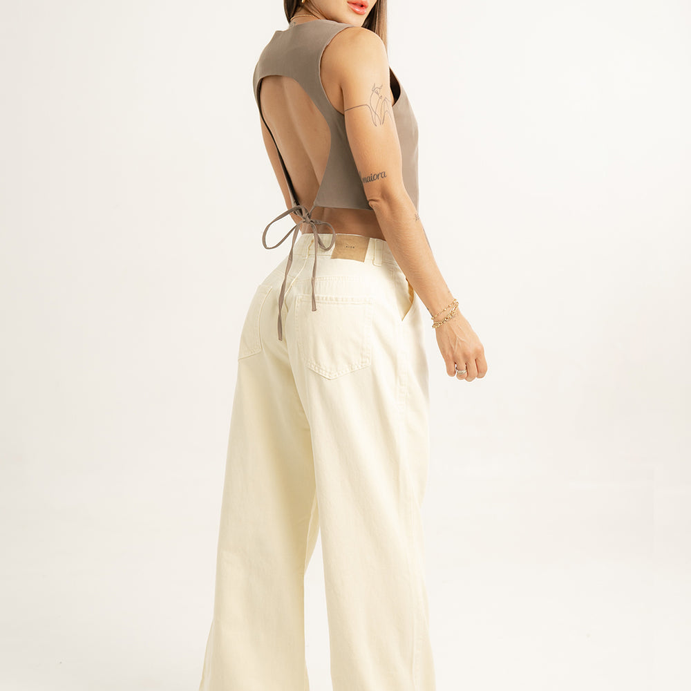 BEIGE BAGGY JEANS