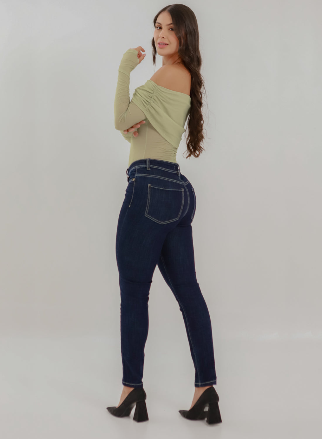 Women's Medium Rise Skinny Jeans dark blue