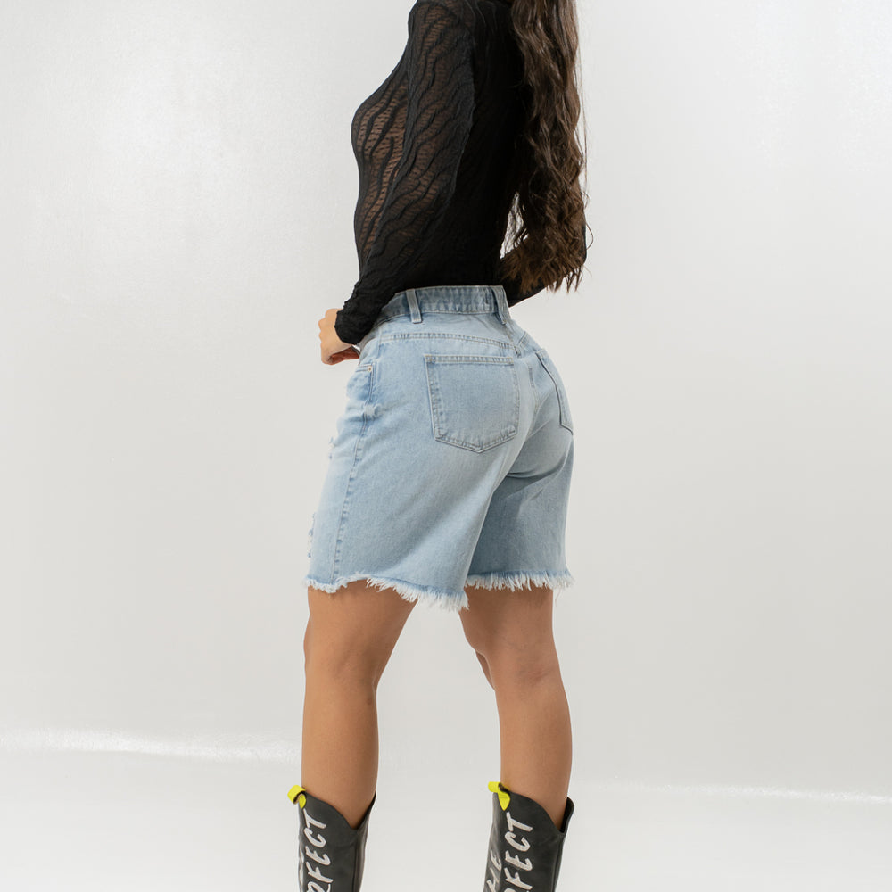 
                      
                        Women's Mid Rise Jorts Distressed and Ripped ALIEN JEANS
                      
                    