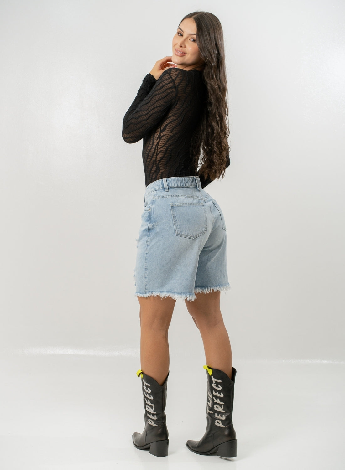  Women's Mid Rise Jorts Distressed and Ripped