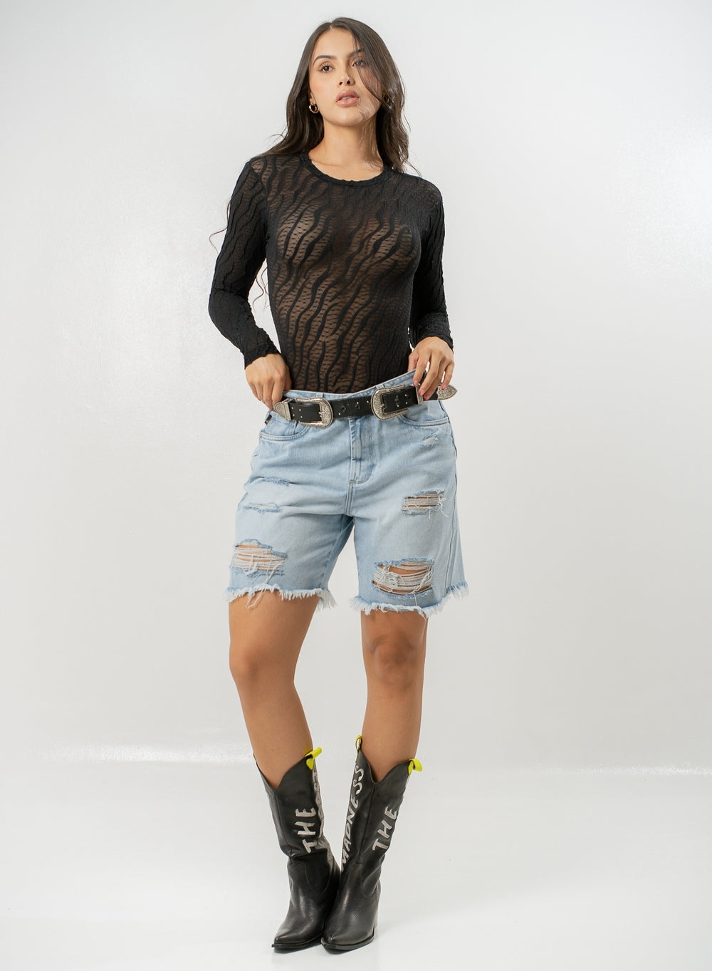  Women's Mid Rise Jorts Distressed and Ripped