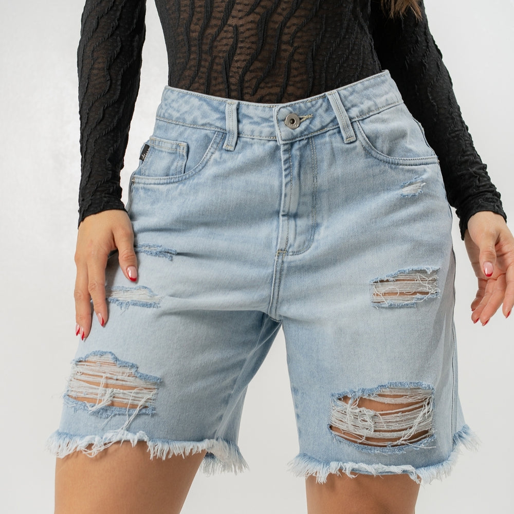 
                      
                         Women's Mid Rise Jorts Distressed and Ripped
                      
                    