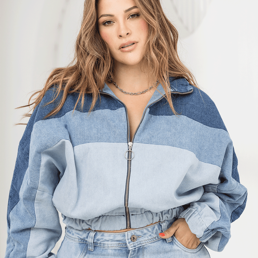DENIM BOMBER JACKET