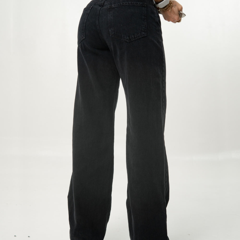 
                      
                        Women's Mid Waist Straight ALIEN Black Jeans
                      
                    