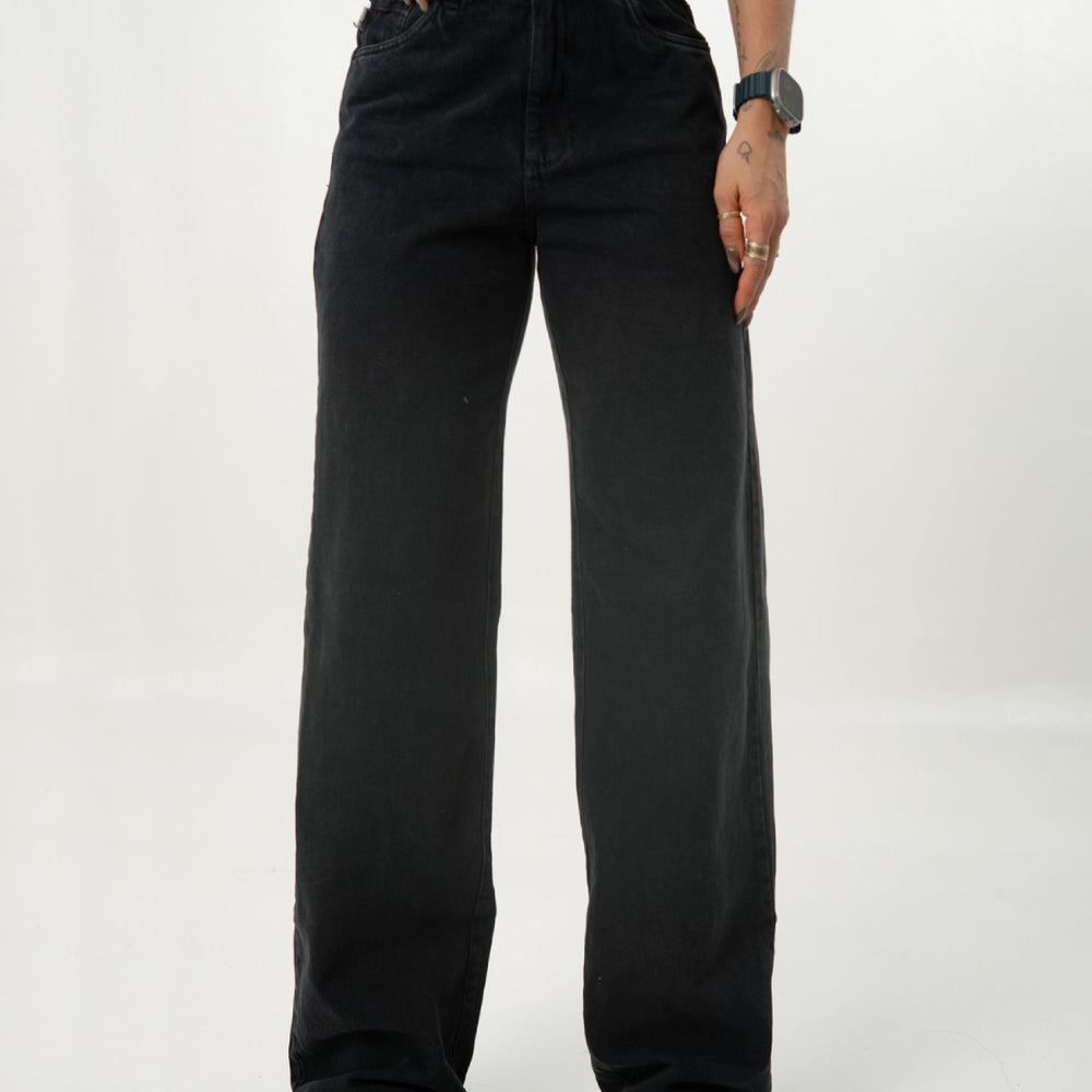 
                      
                        Women's Mid Waist Straight ALIEN Black Jeans
                      
                    