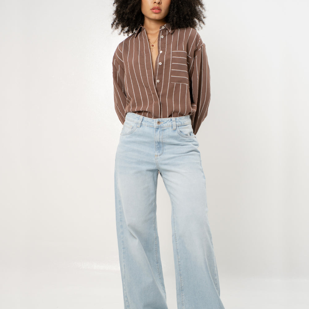  Women's Mid Rise Straight Jeans  LIGHT BUE