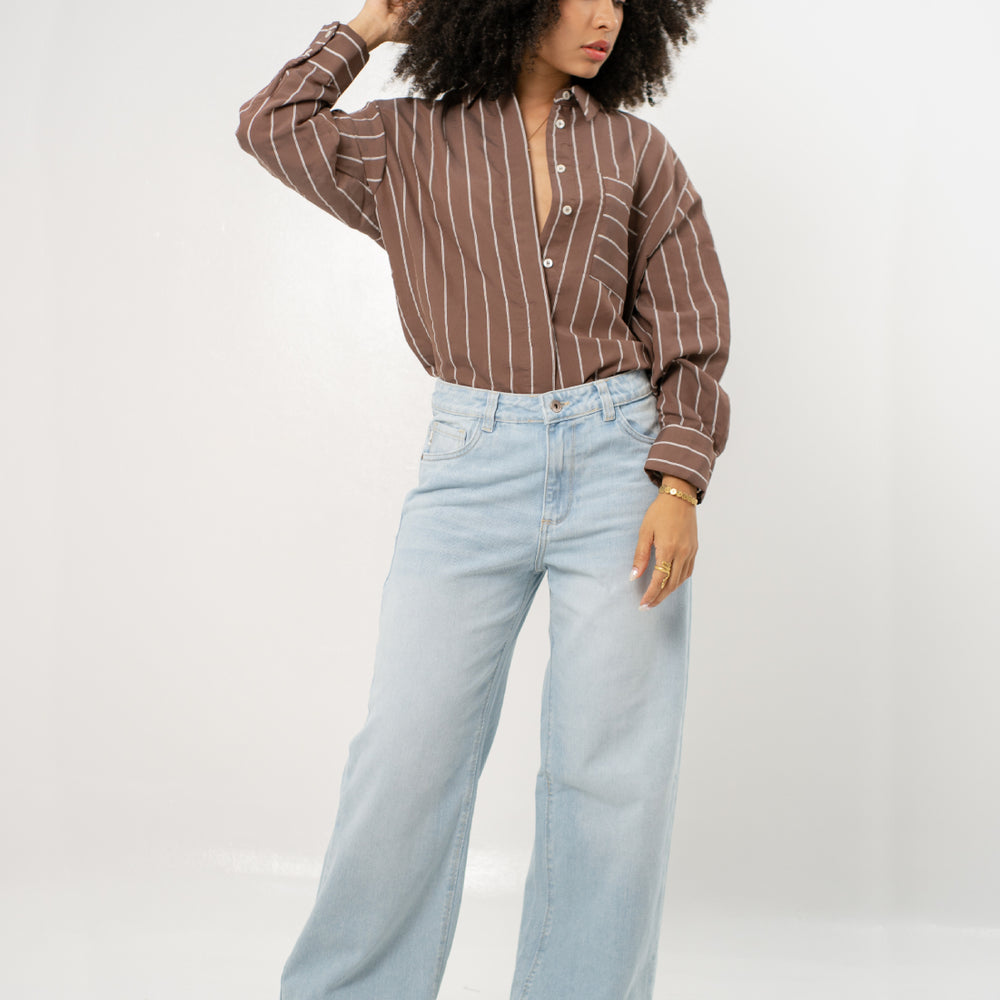  Women's Mid Rise Straight Jeans  LIGHT BUE