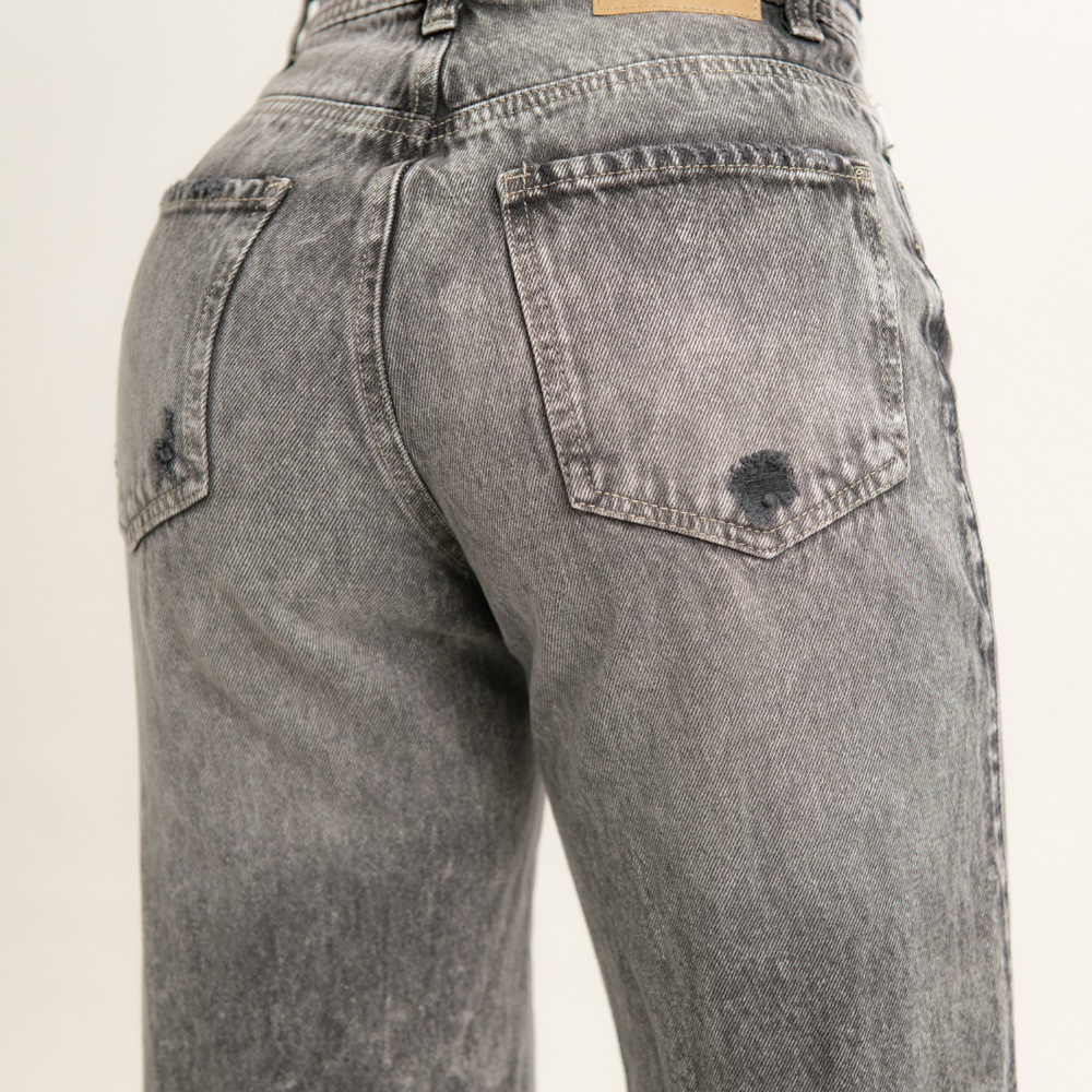 
                      
                        Women's Mid Waist Straight Gray Alien Jeans
                      
                    