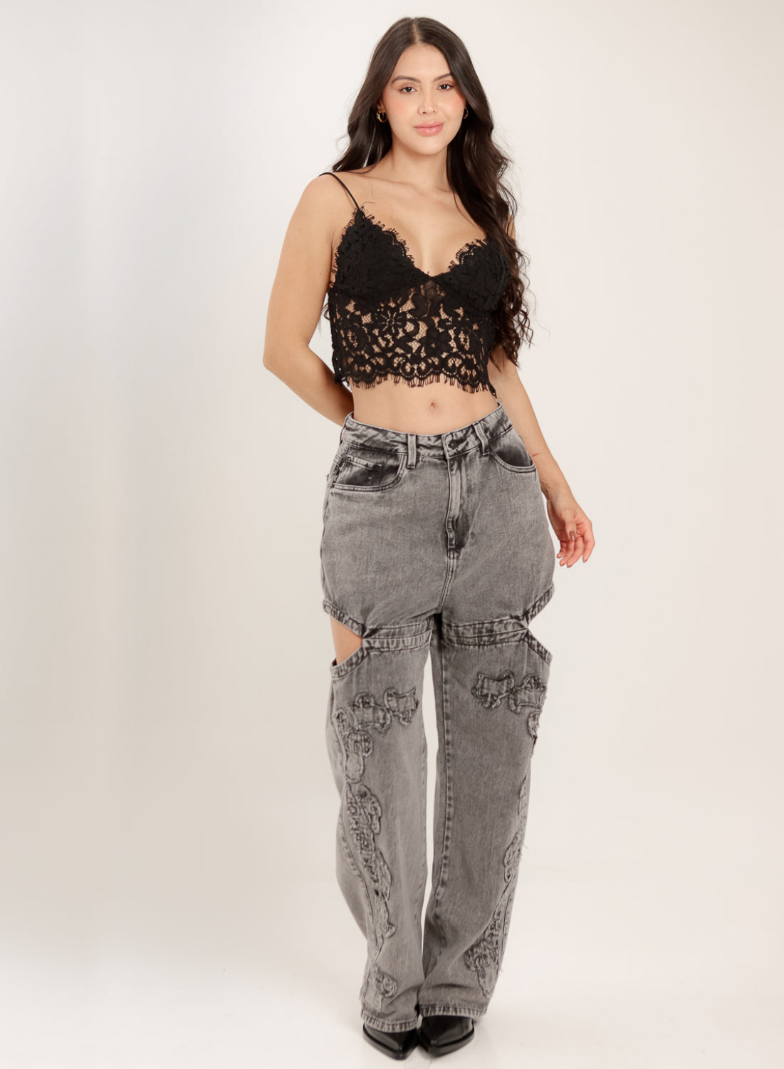  Gray - Women's Low Waist Barrel Jeans