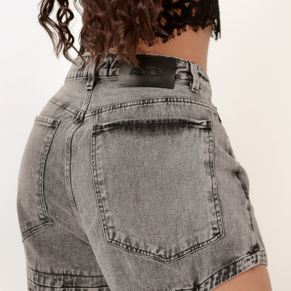 
                      
                         Gray - Women's Low Waist Barrel Jeans
                      
                    