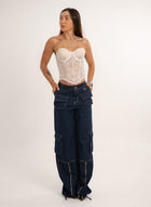 Vintage - Women's Low Rise Cargo Jeans