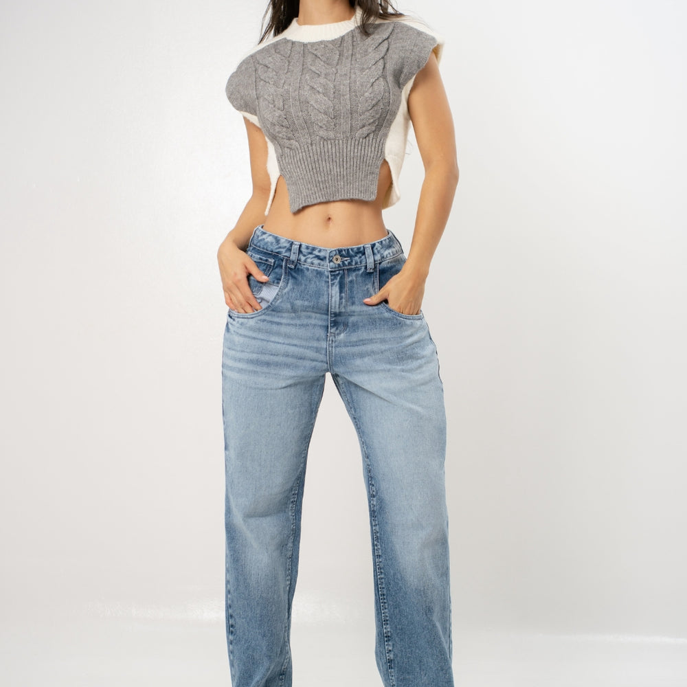 
                      
                         Women's Low Rise Straight Jeans
                      
                    