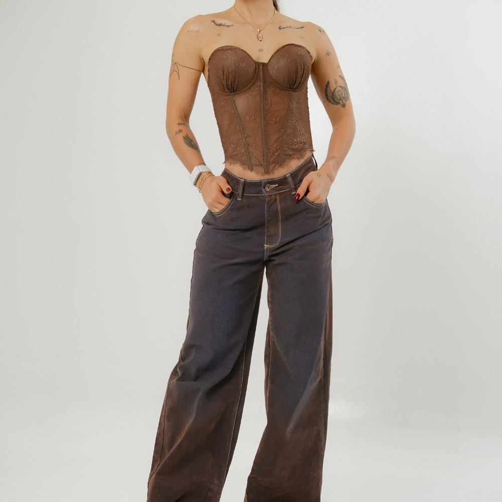 Women's Low Rise Straight Wine Jeans