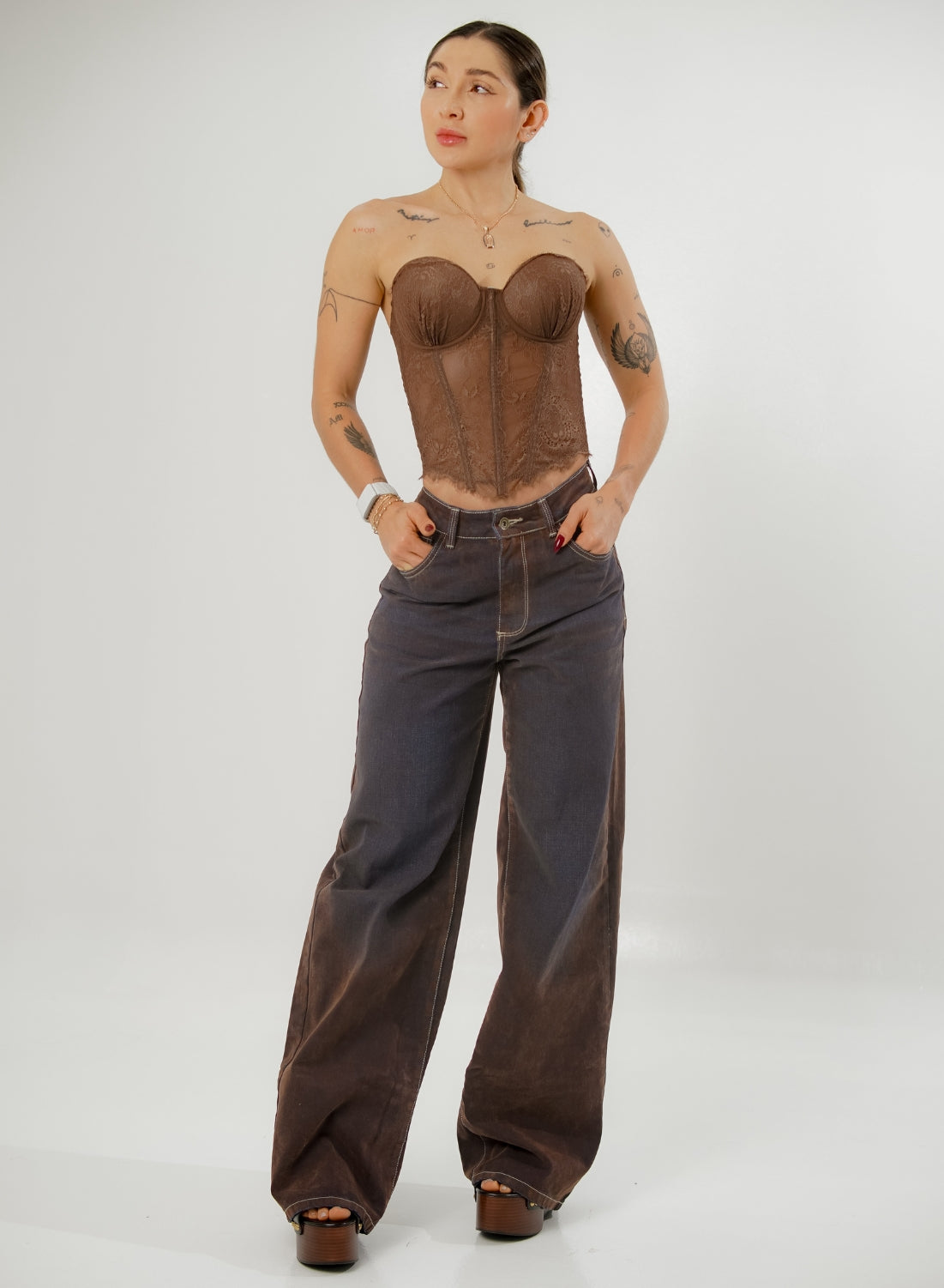Women's Low Rise Straight Wine Jeans