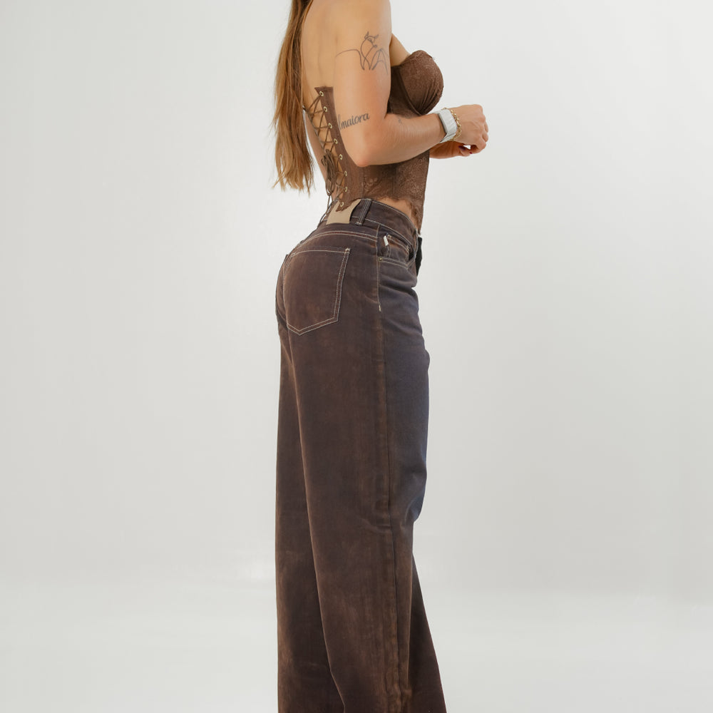 Women's Low Rise Straight Wine Jeans