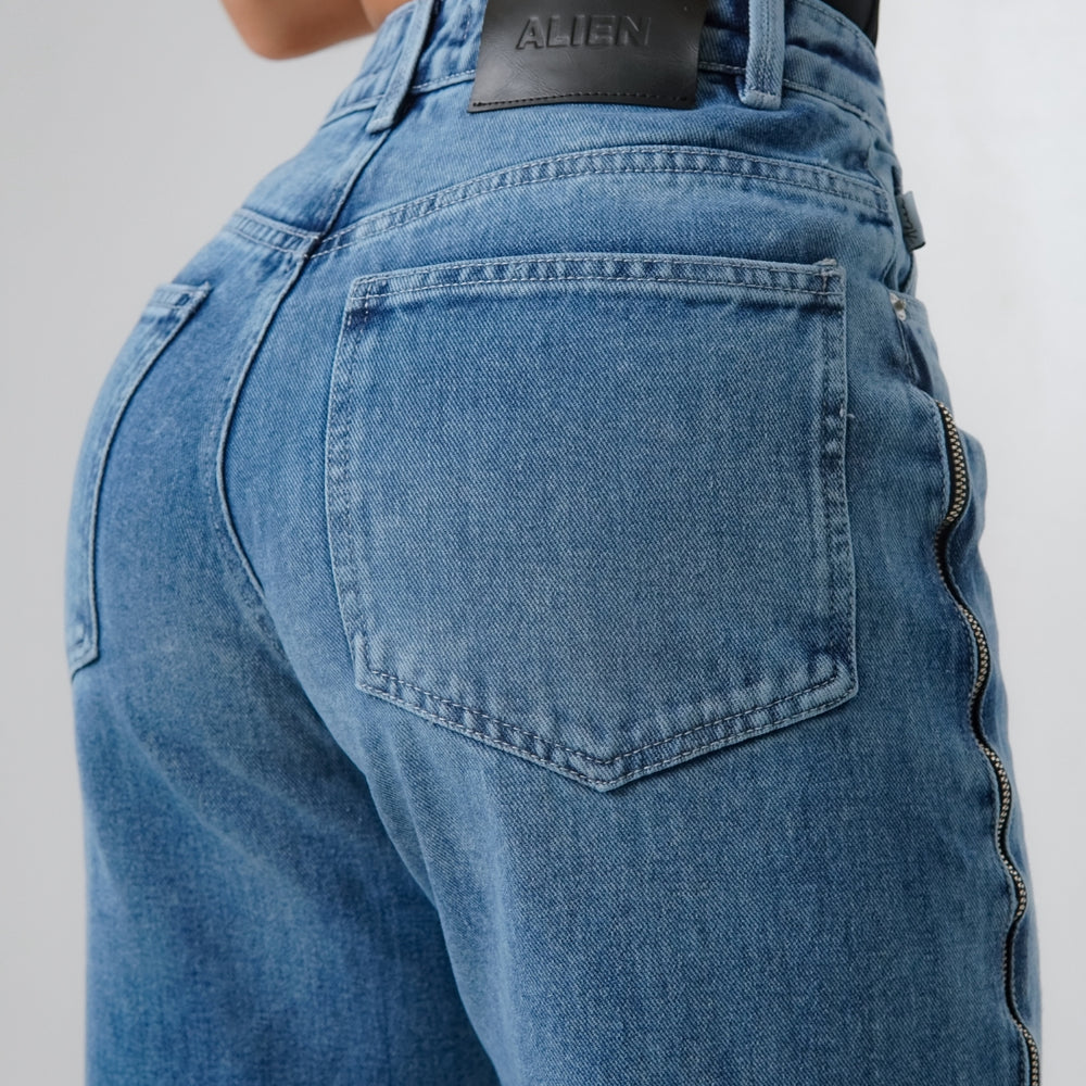 
                      
                        Women's Mid Rise Straight Jeans Zipper sides
                      
                    