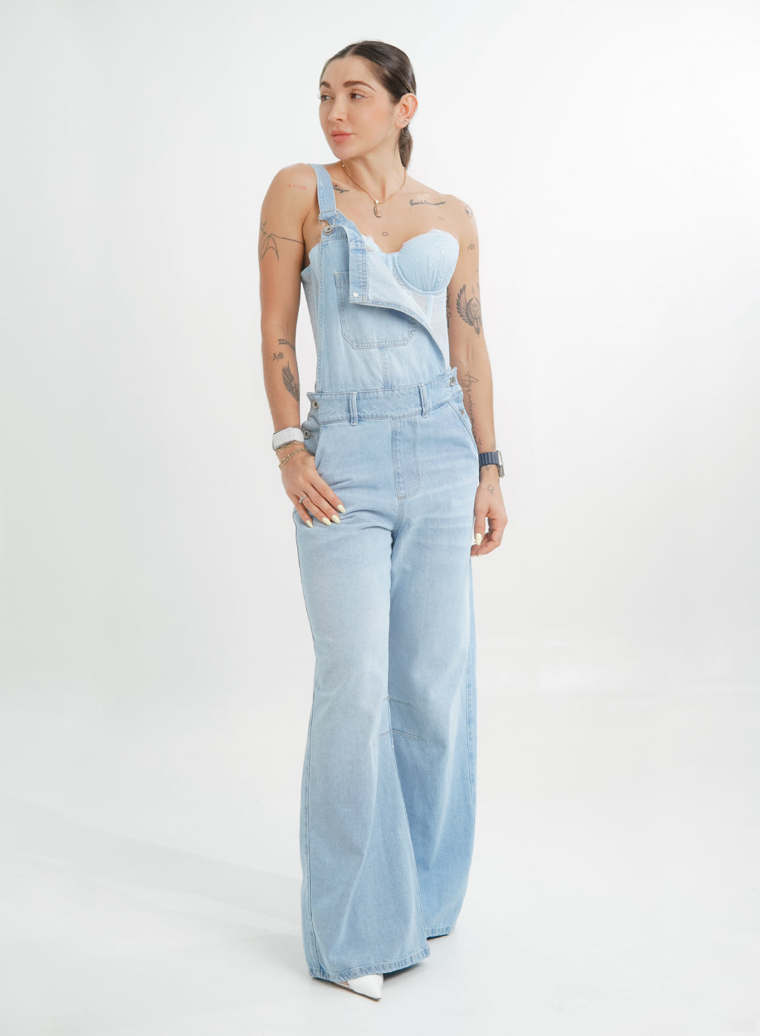 Ariza Light Blue – Women's Sleeveless Denim Jumpsuit
