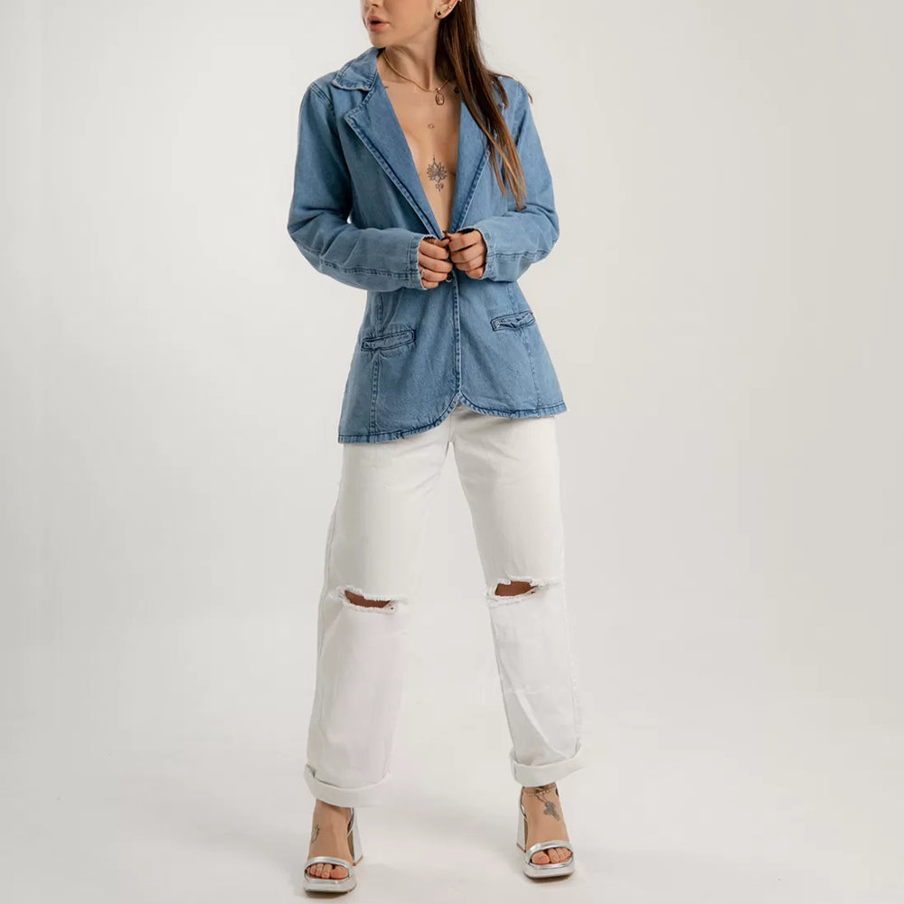 
                      
                        Women's Denim Blazer
                      
                    