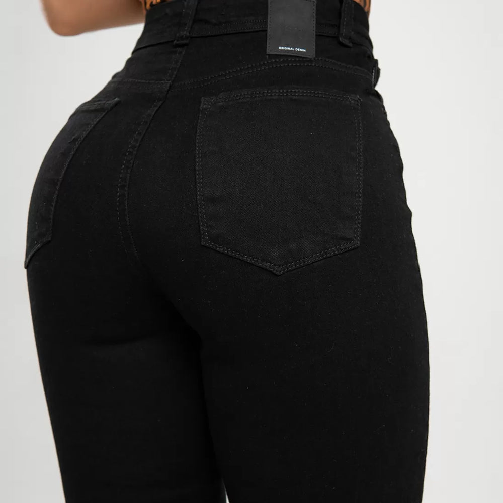 
                      
                        BLACK - High Rise Straight Jeans
                      
                    