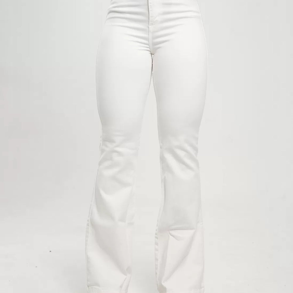 
                      
                        White High Rise Bootcut Jeans
                      
                    